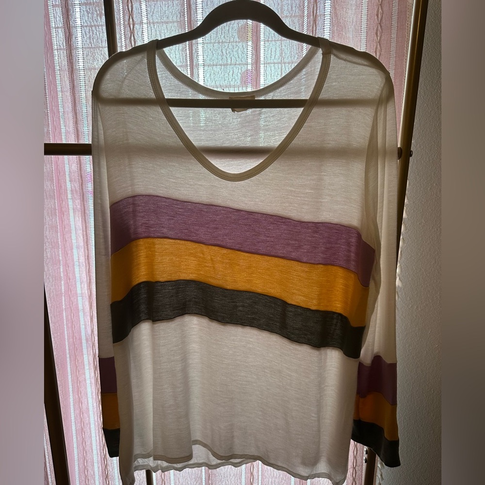 White Mardi Gras Striped Long Sleeve